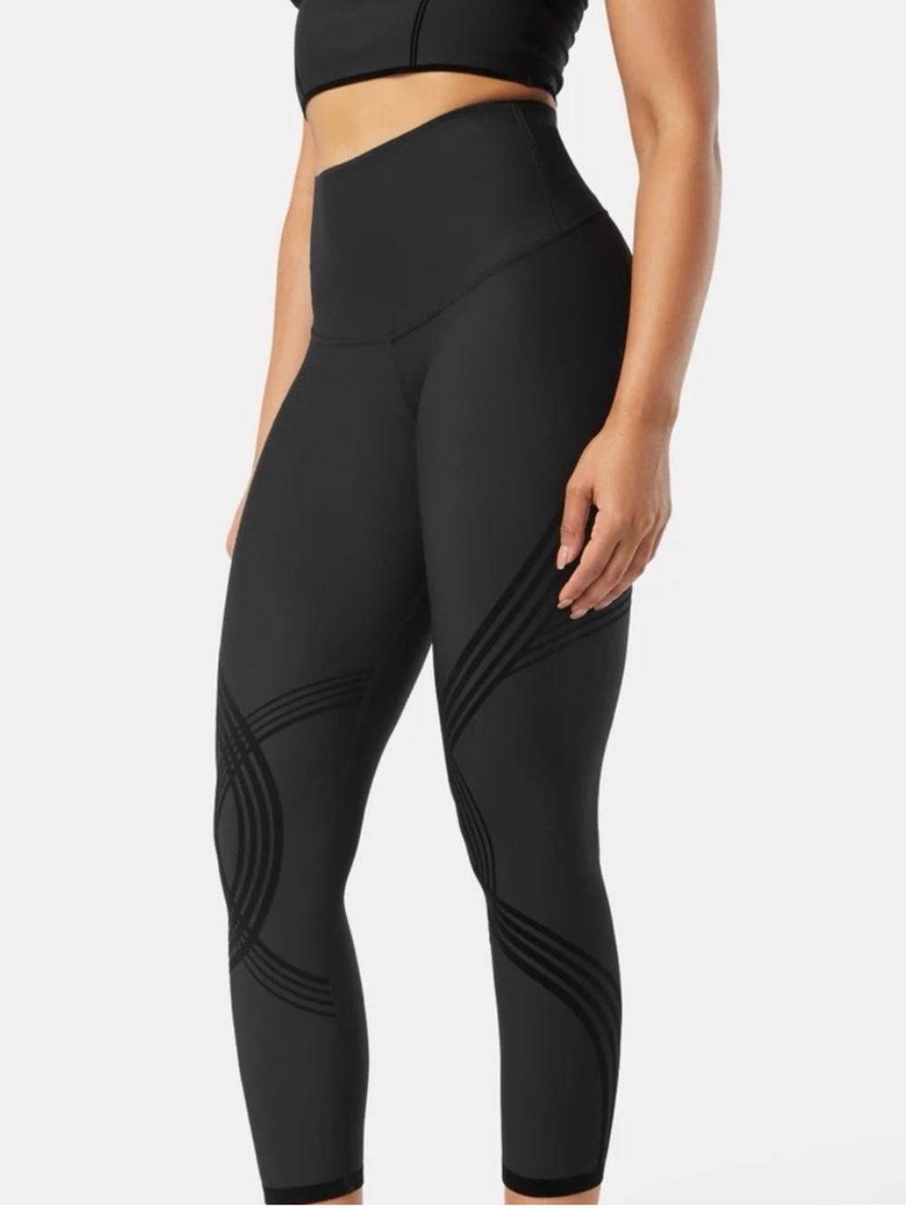 Fanka High Waisted Pants 7/8 Length Reversible Wear Body Sculpt Compression - Picture 3 of 16
